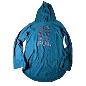 Women's BEAUTIFUL Logo Waffle Weave Pullover Hoodie. Medium*EUC*